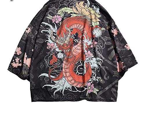 Women Kimono Harajuku Japanese Robes Loose Chiffon Cardigan Kimono Yukata Cosplay Costume,18.9,XXL