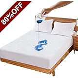 MEROUS Waterproof Premium Full Cotton Mattress Cover - Hypoallergenic Dust Mite Proof Mattress Protector - Fitted Mattress Pad - 10 Year Warranty - Fitted Mattress Pad - 10 Year Warranty - Vinyl Free