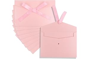 20 Pack Pink Gift Envelopes 4 x 6 Inch Decorative Envelope with Ribbon for Christmas Wedding Baby Shower Birthday Invite Busi