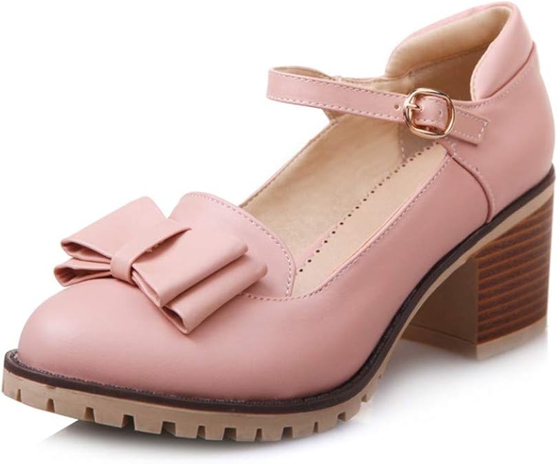 Amazon.com | Sisenny Womenâs Mary Jane Oxford Pumps Chunky Block High Heels Comfortable Round 