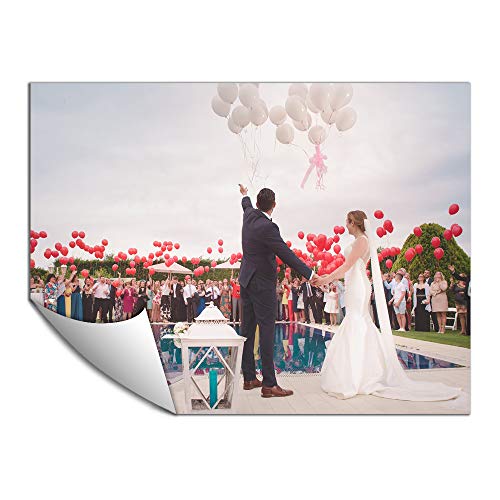  Customized Small Wall Mural with Your Wedding Photos, Removable Self-Adhesive Wallpaper for Living Room Bedroom - 36x48 inches