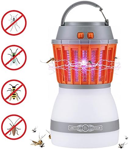 OYRGCIK Bug Zapper &amp; Camping Lantern, 2 in 1 Electronic Mosquito Insect Fly Killer &amp; Night LED Light Bulb Lamp Portable Rechargeable Waterproof Washable for Indoor Outdoor Home Traveling