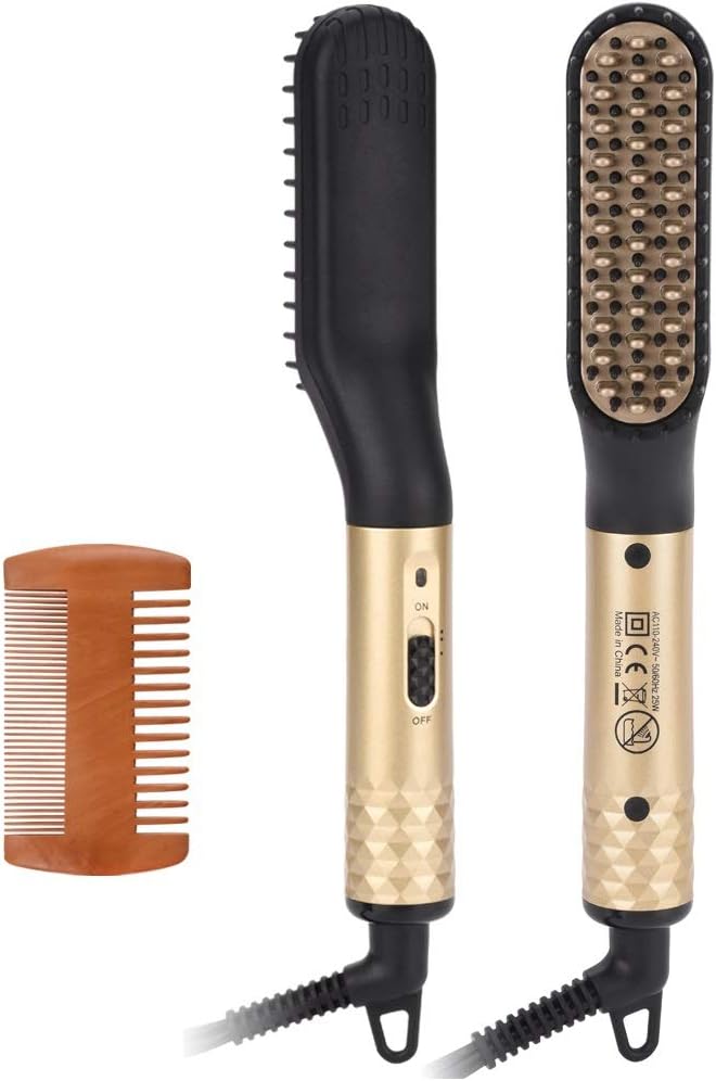 Beard Straightener, LetsRun Beard Straightening Brush for Men, Enhanced Ionic Hair Straightening Comb Electric Hair Tool