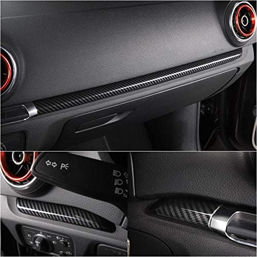HDCF Car Door Trim Strips ABS Center Console Dashboard Decoration Cover Trims ABS For A3 8V 2014-2018 S3 Carbon Fiber Color