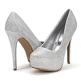 DREAM PAIRS ELSA Women's Closed Toe Stiletto Heel Platform Pumps Shoes