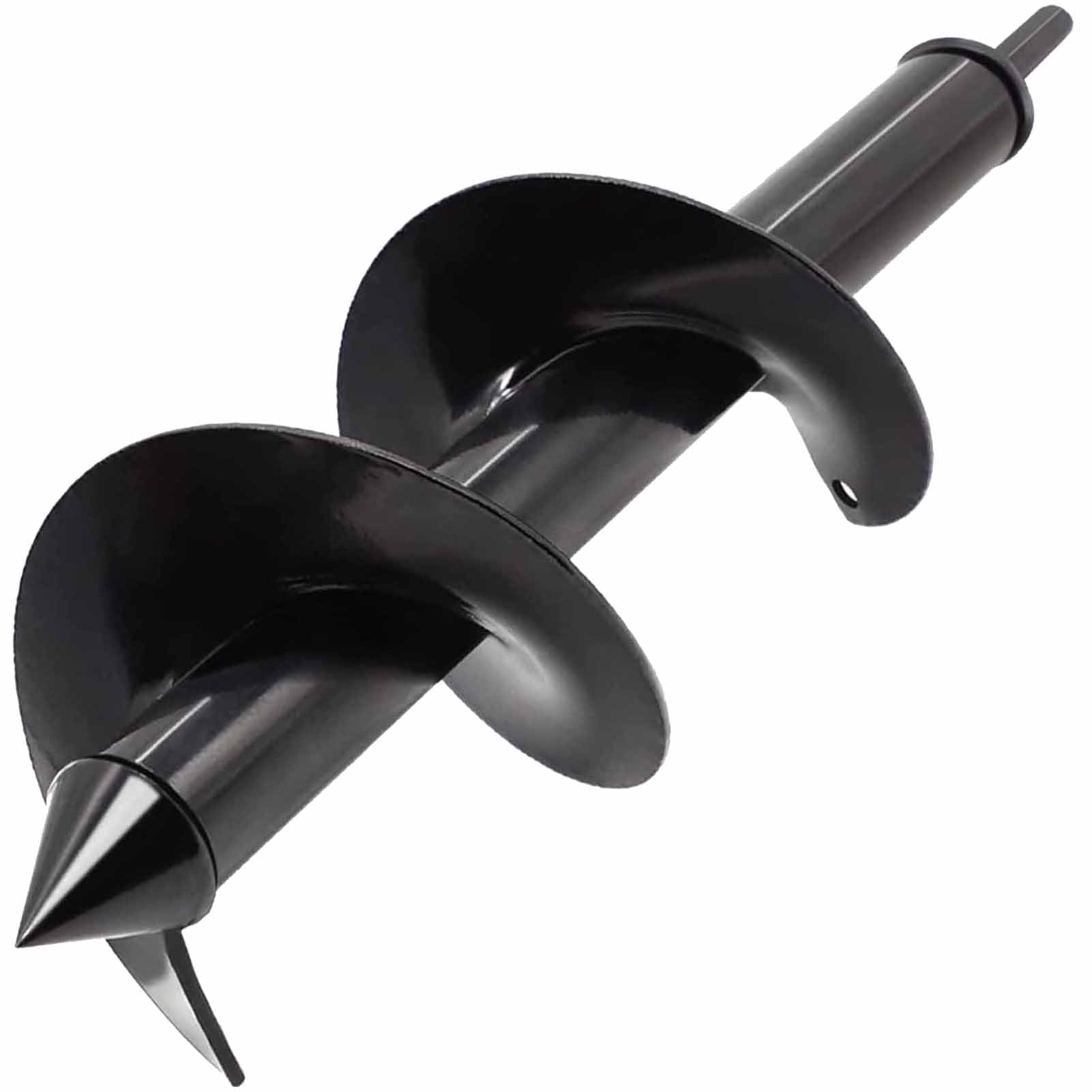 SYITCUN Garden Auger Drill Bit for Planting 80mm Length 300mm Bulb Planters Hole Digger Post Bulbs Planter Spiral Heavy Duty Bit, Black
