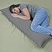 Crescent Bedding 1800 Series Soft and Comfy Microfiber Body Pillow Cover, Grey