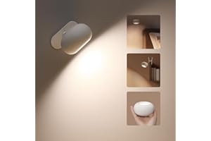 Gr4tec Wall Lights Battery Operated White, Wireless LED Wall Sconces with 3 Color Temperature Brightness Dimmable Touch Control, Magnetic 360° Rotation Reading Lamp for Bedroom Bedside