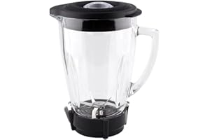 Anbige Replacement Parts Glass jar with Jar Base Bottom Cap,Blade with Rubber Gasket, Compatible with Oster Pro 1200 Blenders