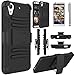 HTC Desire 626s Case, HTC Desire 626 Case, Elegant Choise Heavy Duty Hybrid Dual Layer Armor Holster Case with Kickstand and Belt Swivel Clip for HTC Desire 626 (Black/Black)