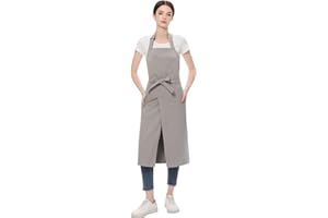 Jaspfct Pottery Apron with Split Leg, Long Unisex Artist Aprons with 3 Pockets for Ceramics & Clay