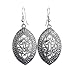 Lureme Ethnic Jewelry Antique Silver French Hook Hollow Out Design Oval Pendant Dangle Earrings(02004292)