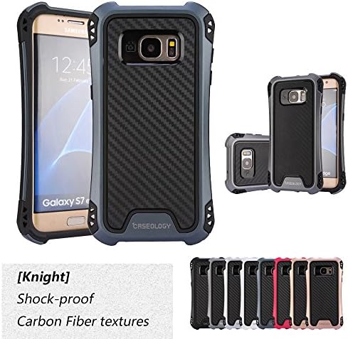 Galaxy S7 edge Case , Knight Series Corner Protection Structure PC+TPU Hybrid Double Protection Hard Case , Shockproof Dustproof Tough case (Dark Blue)