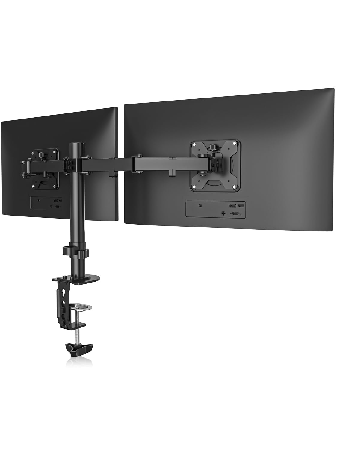 Suptek MD6442 2-Screen Monitor Stand, Dual Screen PC Bracket for 13-27 Inch Monitors, Adjustable Height Arm for PC Screen, VESA 75/100, Mounting Options