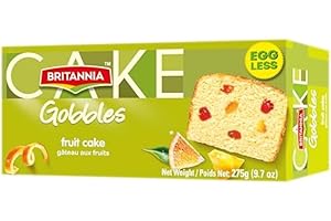 Britannia Gobbles Egg Less Fruit Cake, 12 Pack (12 x 250g) | Soft, Delicious, Ready-to-Eat Snack | Perfect food for Breakfast