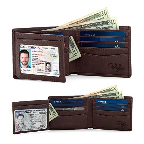 2 window id holder rfid wallet for men, multi card extr…