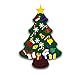 Amandir DIY 3.2ft Felt Tree with 32 Wall 2 Pcs Banner, for Kids Toddlers Handmade Xmas Gifts Home Door Christmas Decorations Ornaments, Colourful