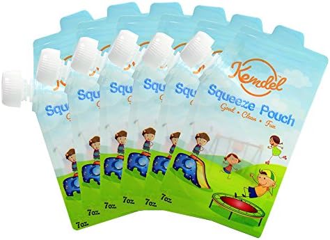 NEW 25 Pack DISPOSABLE Squeeze Food Pouch – Large 7 Oz - Easy to Fill, Easy to Clean - Perfect for Babies & Kids of All Ages –!