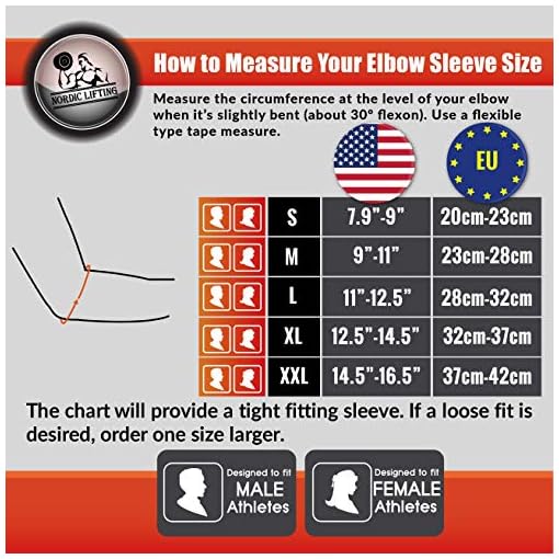 Nordic Lifting Elbow Compression Sleeves (1 Pair) - Support for Tendonitis Prevention & Recovery (Large) - Image 3