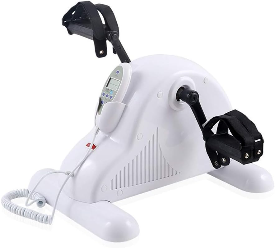 OKSS Electric Pedal Exerciser for Elderly Mini Exercise Bike Portable Fitness Cycle for Arm Leg and Knee Cycling Trainer with Leg Support and Base