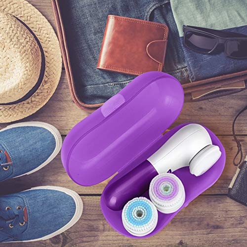 UMICKOO Facial Cleansing Brush with 5 Face Brush Heads,Waterproof Spin Cleansing System and Gentle Exfoliating for All Skin Types(Purple)