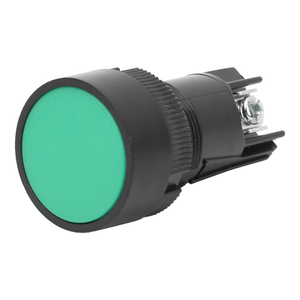 Hyuduo 10Pcs 22mm Push Button Switch Flat Head Reset Control Switch for Industrial Control, Circuit Switching & Panel Mount Applications