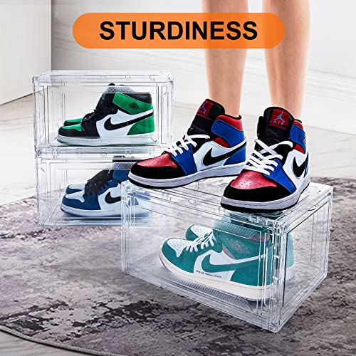 12 Pack Acrylic Clear Shoe Boxes– Ultra Clear Plastic Stackable Sneaker ...