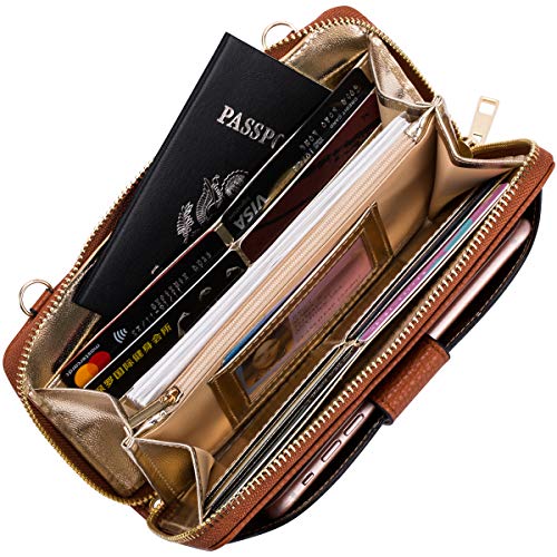 Heaye Wristlet Wallet Crossbody Phone Bags for Women with Card Slots Cognac - Thumbnail 6