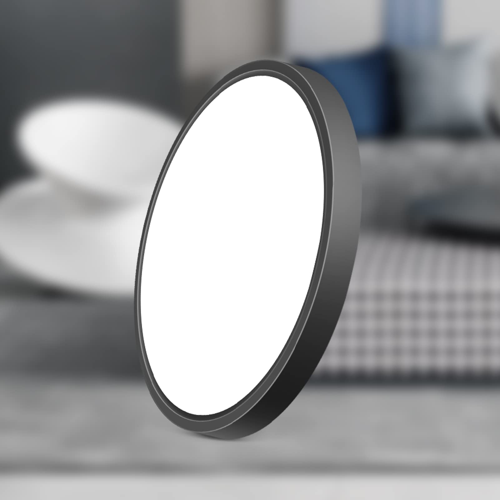 inShareplus 7inch LED Ceiling Light Fixture, Black 12W(120W Equiv) 5000K Daylight White Flush Mount Ceiling Lights, Super Bright, Ultra-Thin, 1500LM Ceiling Lamp for Bedroom, Kitchen, Office, Hallway