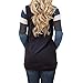 Women’s Color Block Long Sleeve Lightweight Tunic Sweatshirt Tops with Pocket