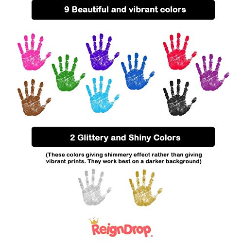 ReignDrop Ink Pad for Baby Footprint, Handprint, Create Impressive Keepsake Stamp, Non-Toxic and Acid-Free Ink, Easy to Wipe and Wash Off Skin, Smudge Proof, Long Lasting Keepsakes (Red) - Thumbnail 6