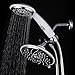 HotelSpa 30-Setting Ultra-Luxury 3 Way Rainfall Shower-Head/Handheld Shower Combo with Patented ON/OFF Pause Switch (Dual White/Chrome Finish)