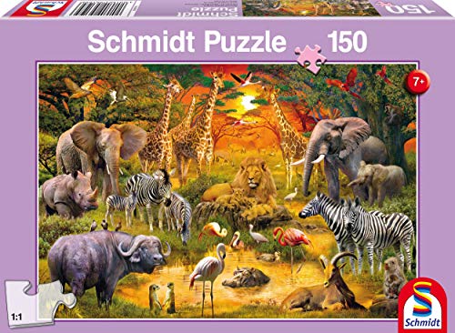 Schmidt Spiele 56195 Tiere in Afrika Puzzles, 150 Teile Kinderpuzzle