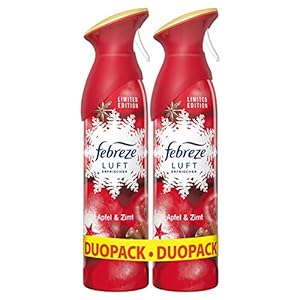 Febreze Lufterfrischer (600 ml) Apfel & Zimt, Raumspray entfernt Gerüche und hinterlässt Frischeduft (2 x 300 ml)