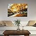 Wieco Art Giclee Canvas Prints Wall Art by Oil Paintings Reproduction Large Contemporary Autumn Trees Pictures for Living Room Bedroom Home Decorations Modern Wrapped Landscape Forest Artwork
