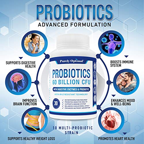 Purely Optimal Premium Probiotics 60 Billion CFU Prebiotics