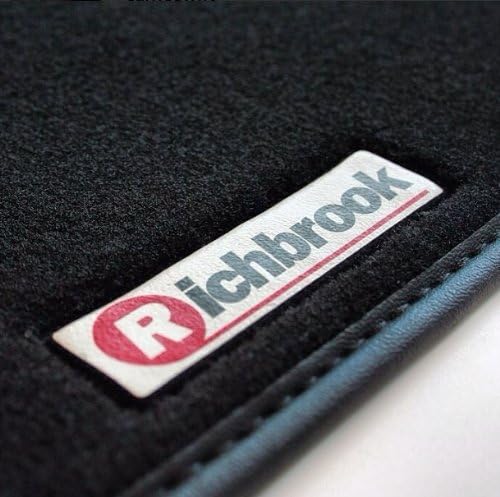 Mercedes E Class (W211) 2003-2009 Genuine Richbrook Branded Executive Black luxurious Carpet Car Floor Mats with Black Leather Binding Trim