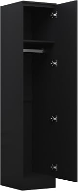 Reflect 2 Piece Wardrobe Set | 2 Door Corner + 1 Door Plain | Black Gloss view 7