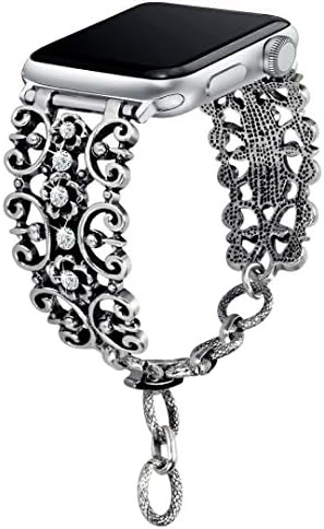 somoder Bling Bands Compatible Apple Watch Band 38mm 40mm, Vintage Chain Jewelry Bracelet Rhinestone Replacement Apple Watch Series 4 Series 3 Series 2 Series 1, Sport Edition