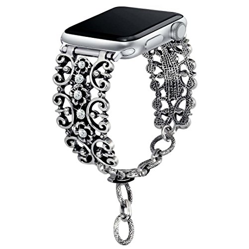 somoder Bling Bands Compatible Apple Watch Band 38mm 40mm, Vintage Chain Jewelry Bracelet Rhinestone Replacement Apple Watch Series 4 Series 3 Series 2 Series 1, Sport Edition
