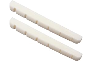 Miwayer 6 String Electric Guitar Bone Nut Flat Bottom Pre-Slotted Made of Real Bone (42 X 3.5 X 4.5/3.5mm 2 pack)