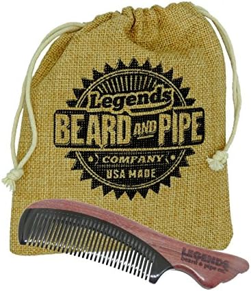 OX HORN BEARD COMB SANDALWOOD HANDLE - ANTI STATIC + SACK (With Handle)