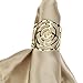 KAKOO Napkin Ring, 12 Pcs Hollow Out Rose Design Metal Napkin Holder for Wedding Party Dinner Table Decor (Gold)