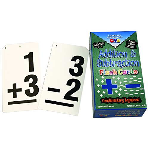 Learning Advantage Ctu8662 Double Value Vertical Flash Cards Addition Subtraction
