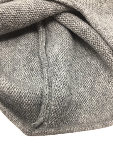 100% Cashmere Baby Hat For Boys & Girls Super Soft Light Weight Premium Knitted Headwear Balaclava Windproof Face And Ear Cover With Gift Bag (Grey)