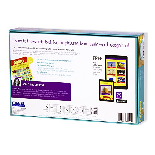 Stages Learning Materials Link4fun Real Photo Everyday Objects Bingo for Family, Preschool, Kindergarten, Elementary Education: 36 Picture Cards + App
