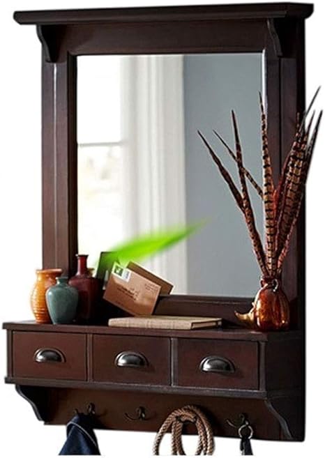 Amazon 生活必需品 アメリカンカントリーバスルームの鏡hdレトロミラーウォールミラー服ホワイエストレージミラーのギフトをぶら下げバニティミラーをマウント Color Brown Size 75x95cm ロッキングチェア オンライン通販