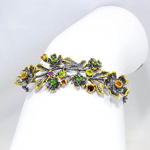 Handmade Chrome Diopside Sterling silver Bracalets