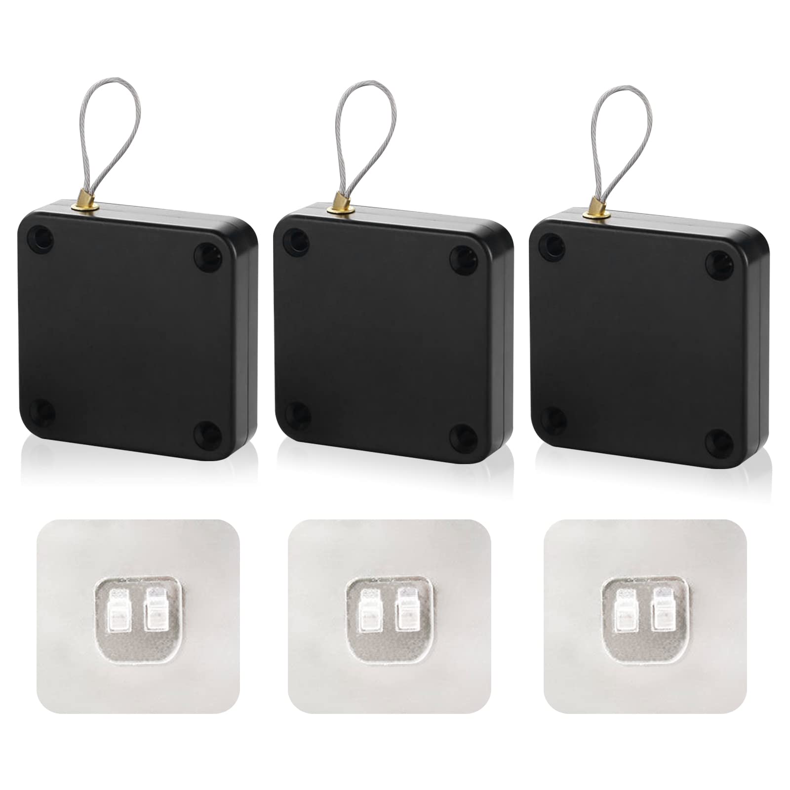 Hifrom Automatic Door Closer Sensor Door Closer with Drawstring, No Drilling, Interior Doors, Ideal for Home Offices (Pack of 3)