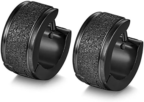 WRCXSTONE Stainless Steel Eearrings Womens Matte Stud Huggie Ear Piercings Earring 18G